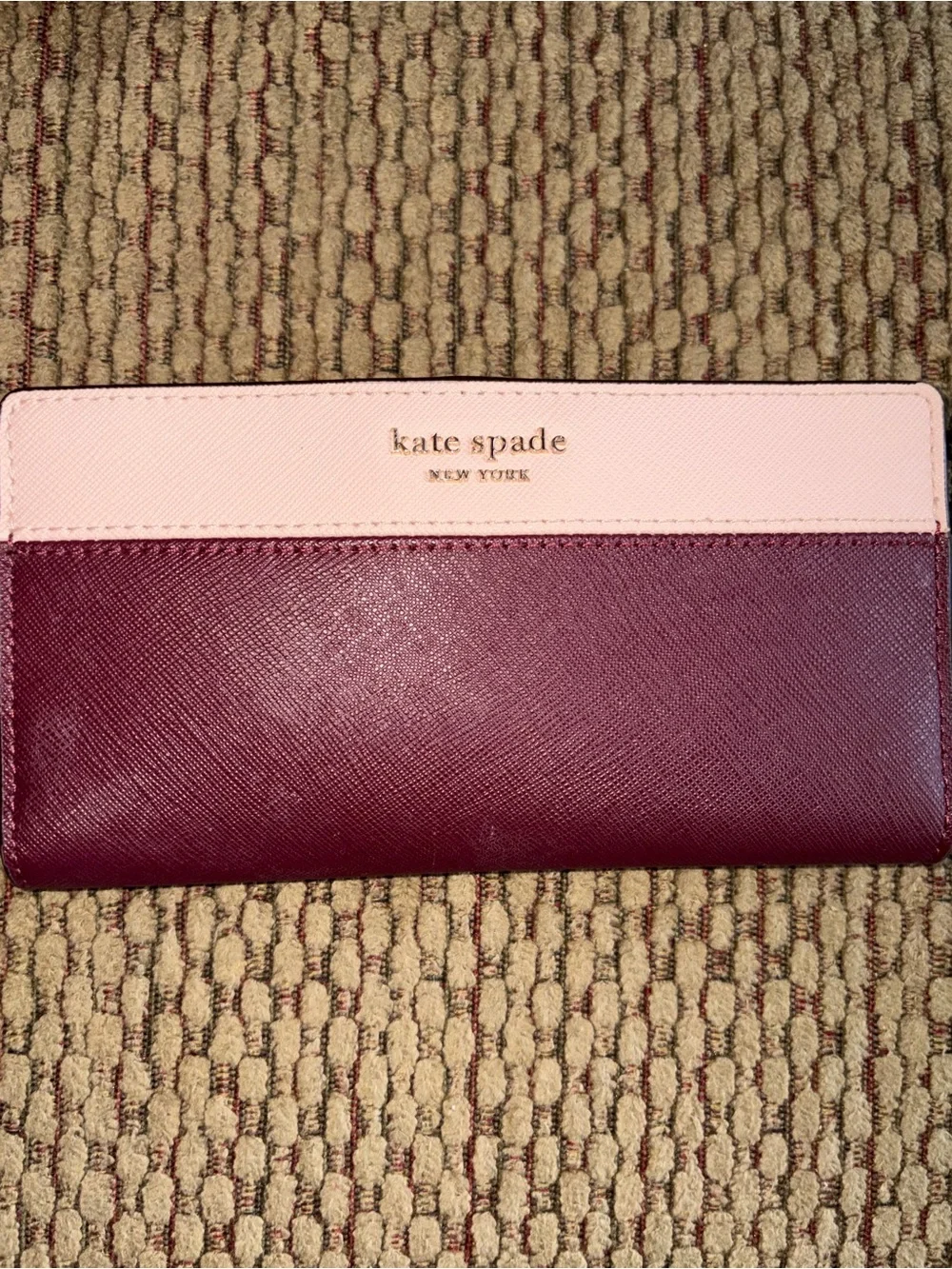 kate spade Two-Tone Pink and Burgundy Dome Satchel set with wallet